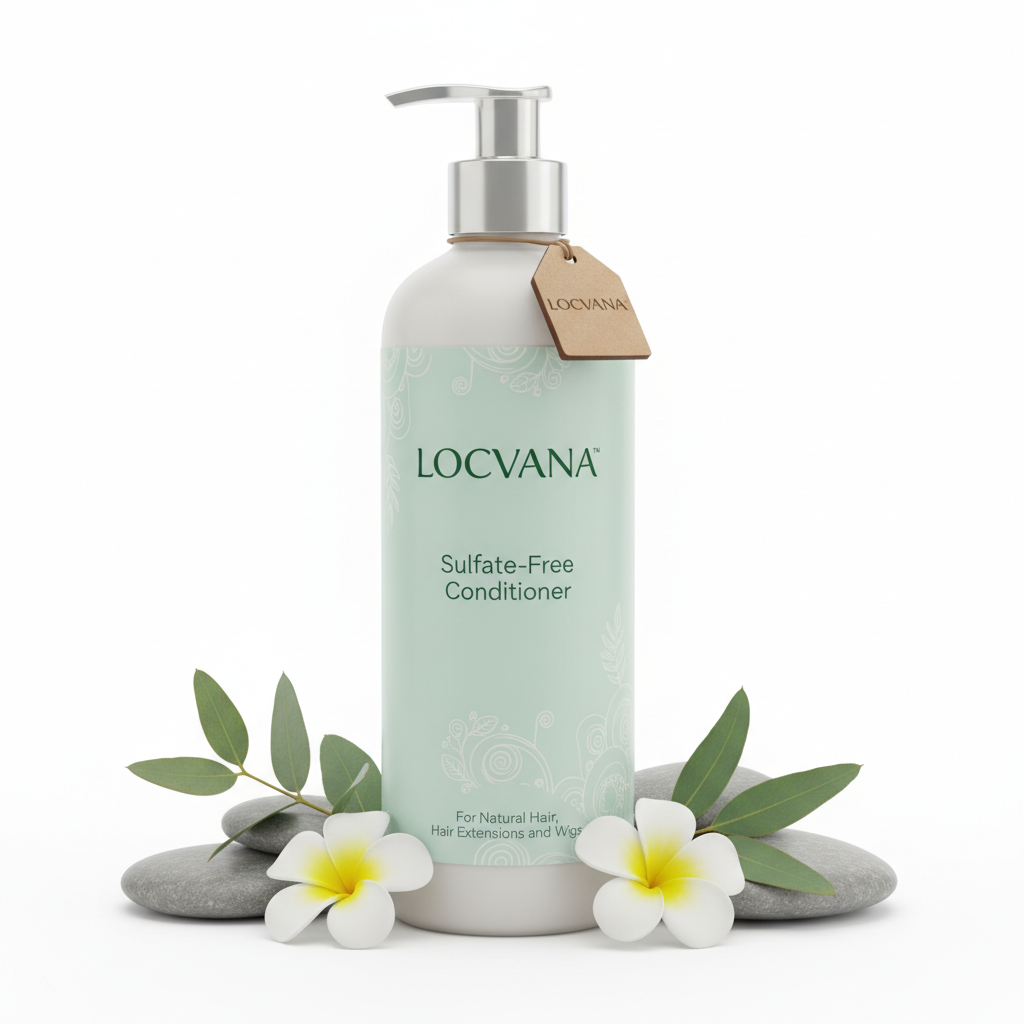 LOCVANA Sulfate-Free Conditioner bottle with seafoam green spa-inspired label